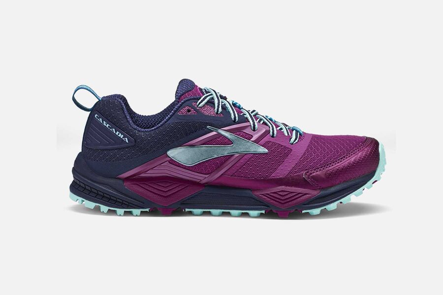 Brooks Cascadia 12 Womens UK - Trail Running Shoes - Purple/Navy 253-KTFQPM